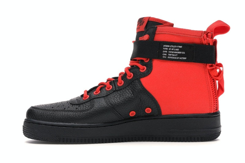 Nike SF Air Force 1 Mid Habanero Red Black