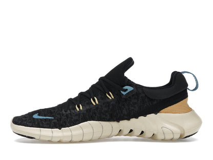 Nike Free Run 5.0 Next Nature Black Anthracite Wheat Gold Noise Aqua (Women's)