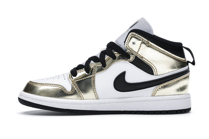 Jordan 1 Mid Metallic Gold Black White (PS)