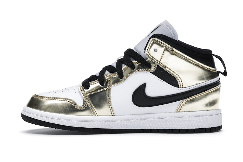 Jordan 1 Mid Metallic Gold Black White (PS)