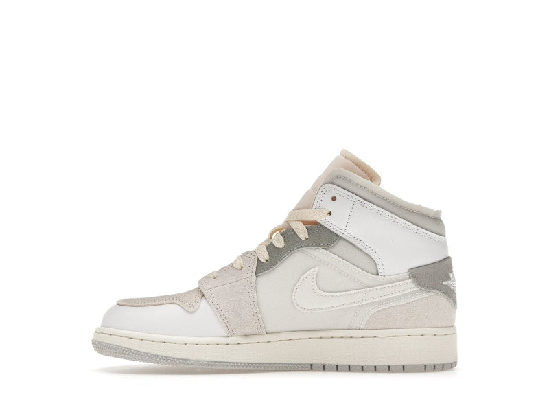 Jordan 1 Mid SE Craft Inside Out White Grey (GS)