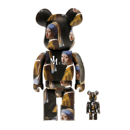 Bearbrick Johannes Vermeer (Girl with a Pearl Earring) 100% & 400% Set