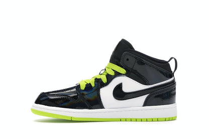 Jordan 1 Mid Black Cyber Mystic Green (PS)