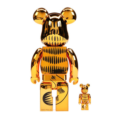 Bearbrick Garfield 100% & 400% Set Gold Chrome Ver.