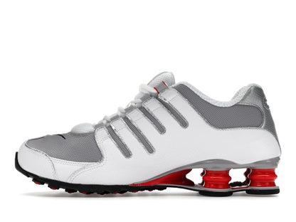 Nike Shox NZ White Red Metallic Silver