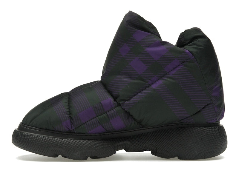 Burberry Check Pillow Boot Black Purple