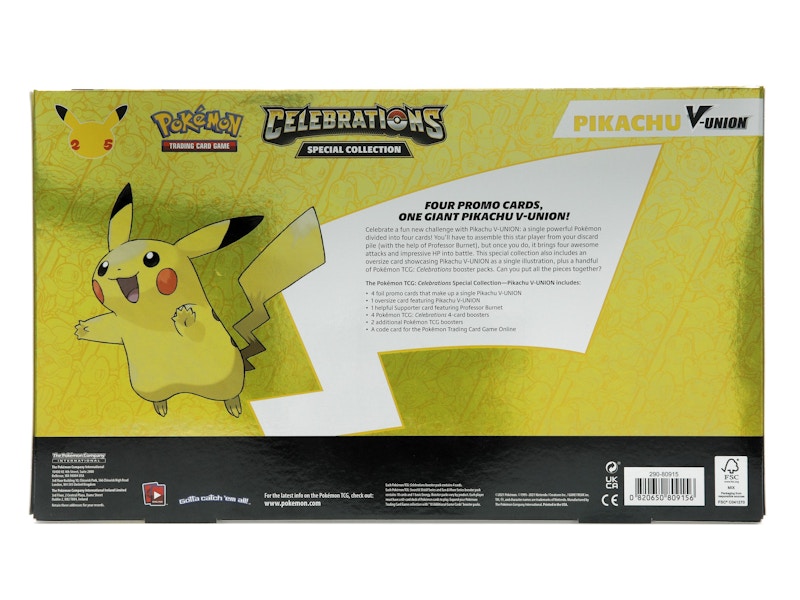 Pokémon TCG 25th Anniversary Celebrations Pikachu V Union Special Collection Box