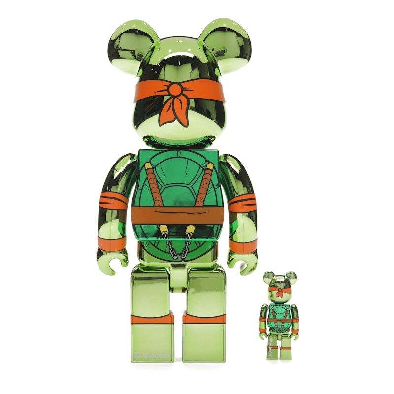 Bearbrick x Teenage Mutant Ninja Turtles Michelangelo 100% & 400% Set