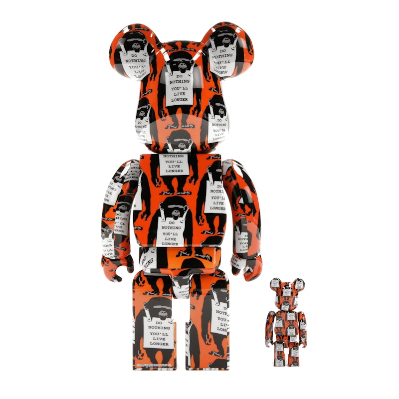 Bearbrick Monkey Sign 100% & 400% Set Orange