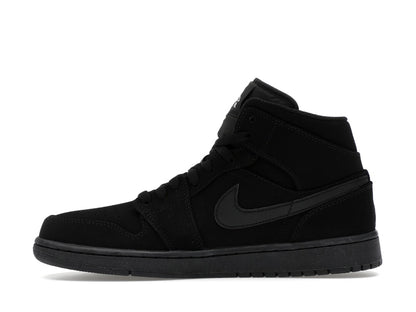 Jordan 1 Mid Black Black White