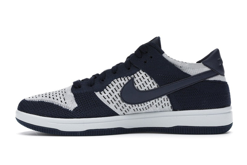 Nike Dunk Low Flyknit College Navy Pure Platinum