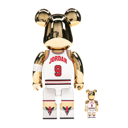 Bearbrick Michael Jordan 1992 Team USA (Dream Team) 100% & 400% Set Gold Chrome