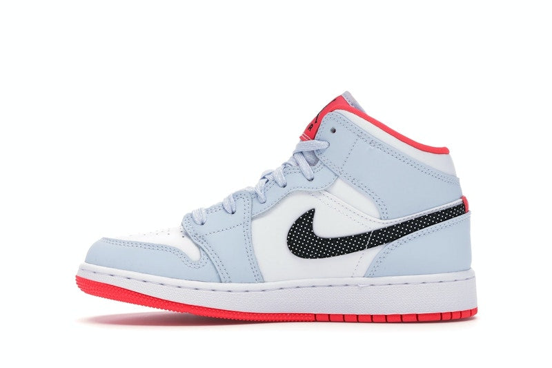 Jordan 1 Mid Half Blue Polka Dot Swoosh (GS)