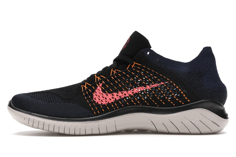 Nike Free RN Flyknit 2018 Black Flash Crimson Orange Peel