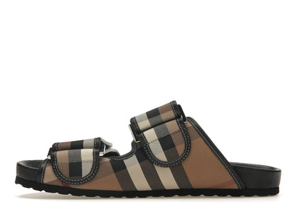 Burberry Check Sandals Birch Brown Black