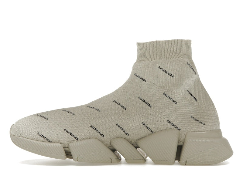 Balenciaga All Over Logo Speed 2.0 Beige