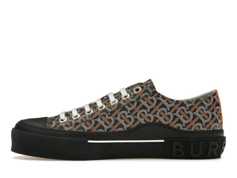 Burberry Monogram Pattern Low Top Black Orange Canvas
