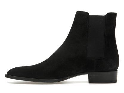 Saint Laurent Wyatt Chelsea Boot Black Suede
