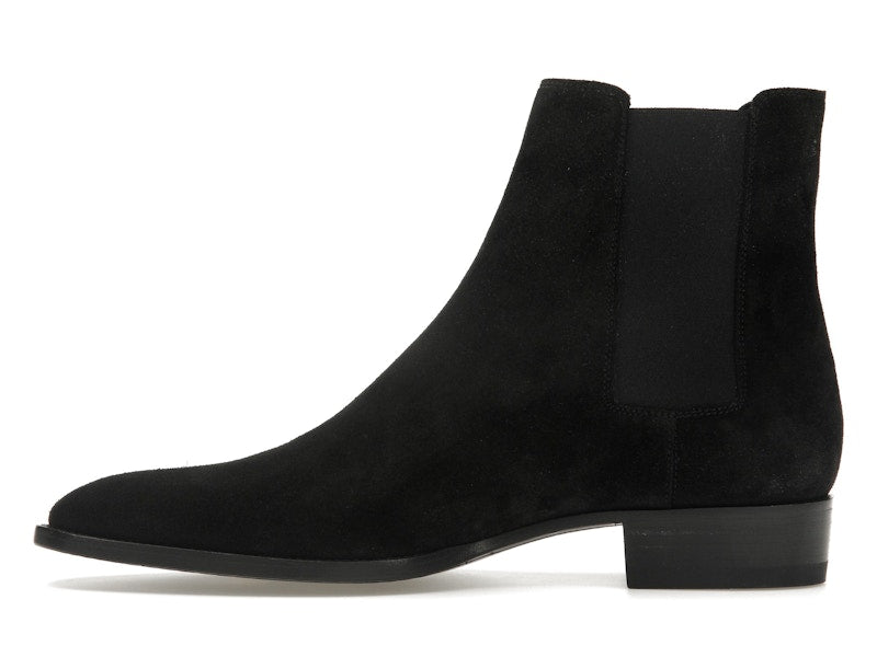 Saint Laurent Wyatt Chelsea Boot Black Suede