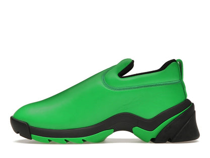 Bottega Veneta Lagoon Low Top Leather Sneaker Black Green