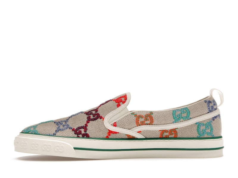 Gucci Tennis 1977 Slip On GG Logo White Multi