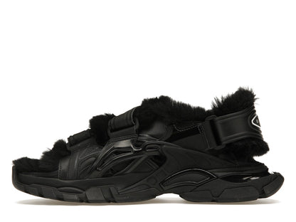 Balenciaga Track Sandal Fake Fur Black