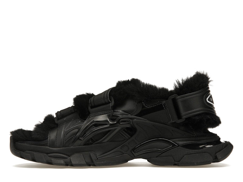 Balenciaga Track Sandal Fake Fur Black