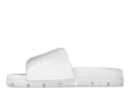 Prada Soft Padded 20mm Slide Sandal White Nappa Leather