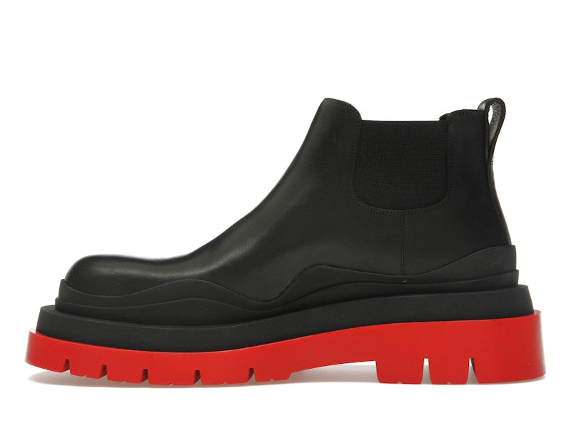 Bottega Veneta Tire Ankle Chelsea Boot Black Red (Women's)