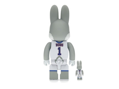 Bearbrick x Space Jam Rabbrick Bugs Bunny 100% & 400% Set Grey