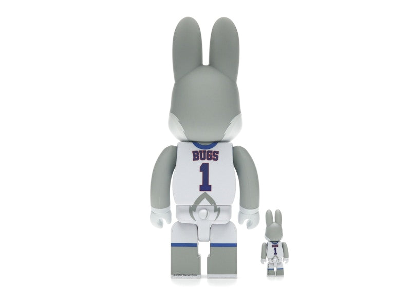 Bearbrick x Space Jam Rabbrick Bugs Bunny 100% & 400% Set Grey