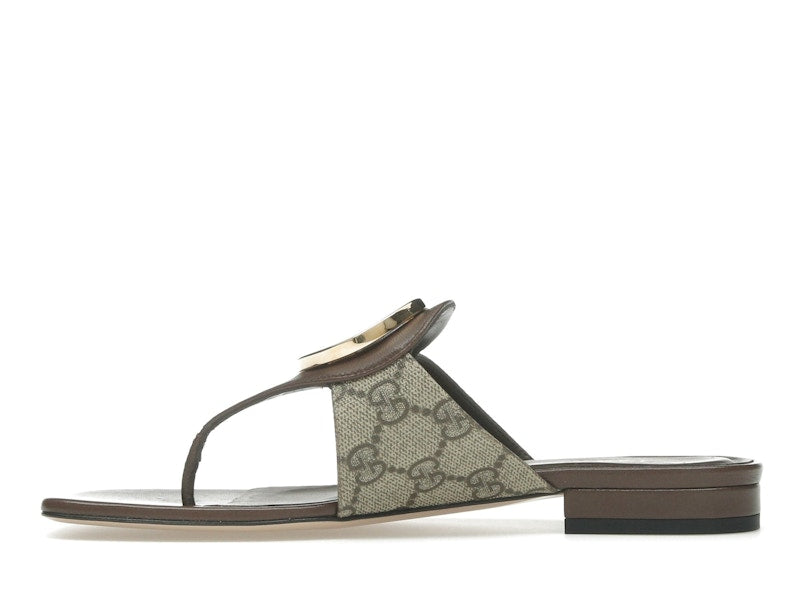 Gucci Blondie Thong Canvas Sandals Ebony (Women's)