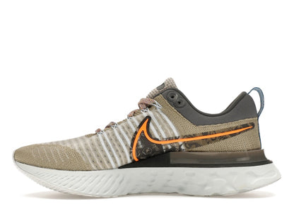 Nike React Infinity Run Flyknit 2 Light Bone Grey Orange