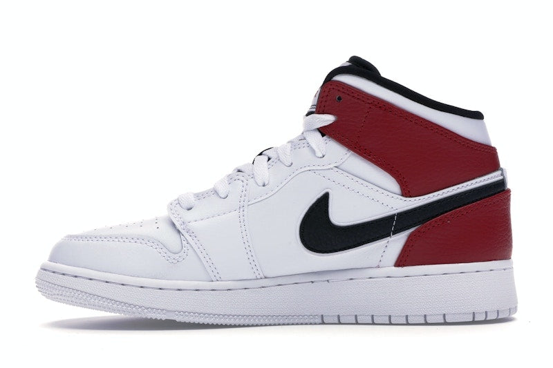 Jordan 1 Mid White Black Gym Red (GS)