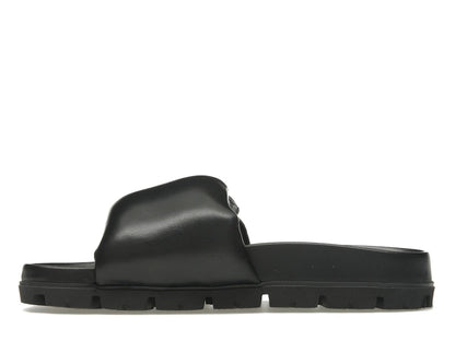 Prada Soft Padded 20mm Slide Sandal Black Nappa Leather