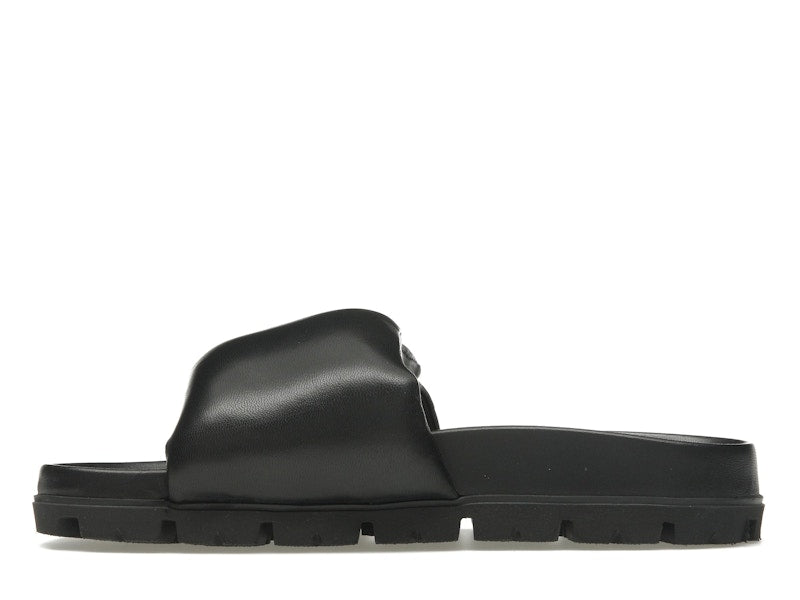Prada Soft Padded 20mm Slide Sandal Black Nappa Leather