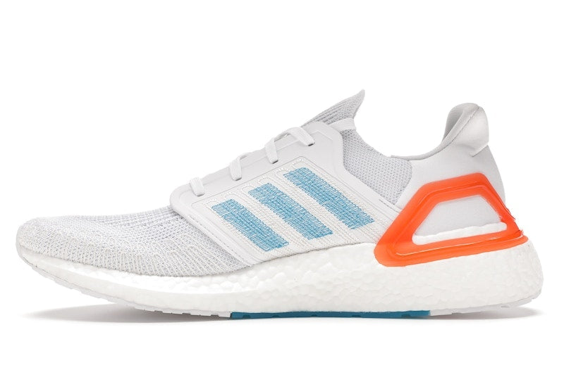adidas Ultra Boost 20 White Sharp Blue True Orange