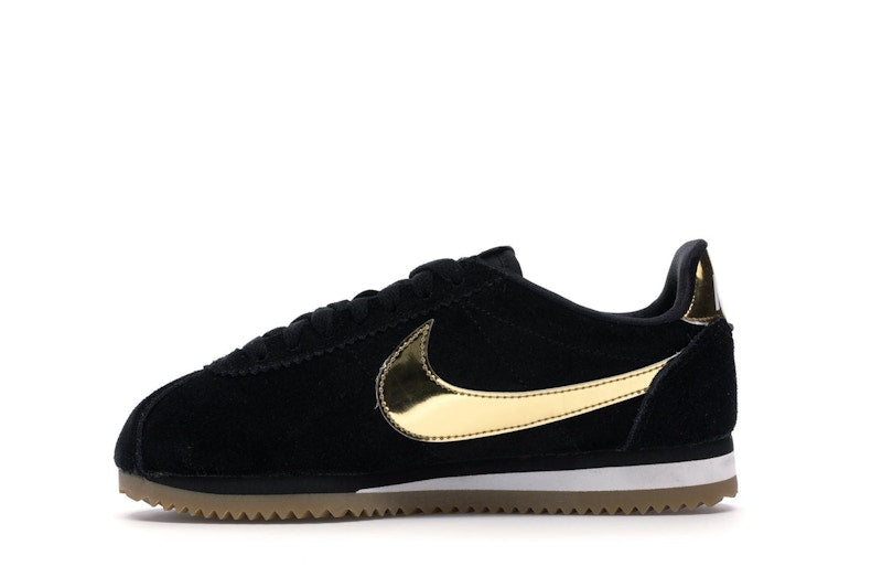 Nike Classic Cortez Black Metallic Gold Gum (Women's)