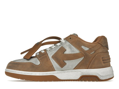 OFF-WHITE Out Of Office "OOO" Low Tops Distressed Brown White