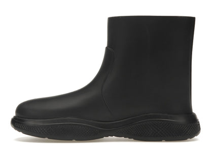 Prada Pull-On Rain Booties Black Rubber
