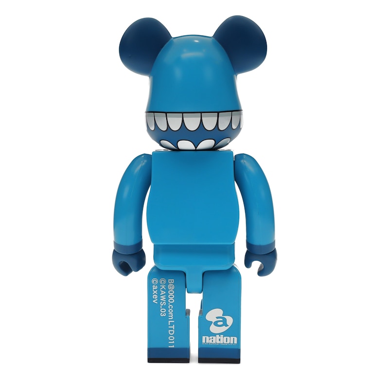 Bearbrick x a-nation KAWS Chompers 100% & 400% Set Blue