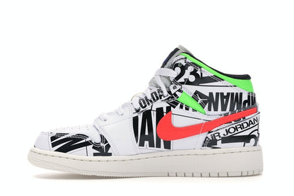 Jordan 1 Mid All Over Logos (GS)