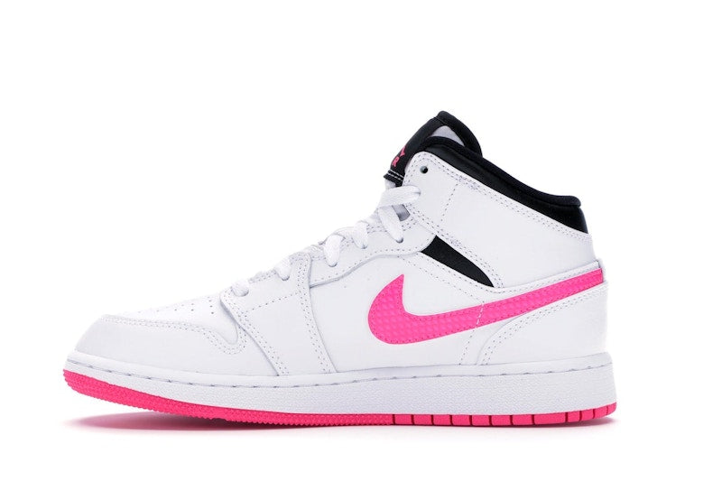 Jordan 1 Mid White Black Hyper Pink (GS)