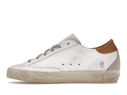 Golden Goose Super-Star White Vacchetta Tan Grey Suede Patch (Women's)