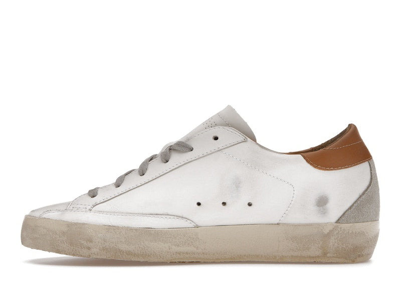 Golden Goose Super-Star White Vacchetta Tan Grey Suede Patch (Women's)