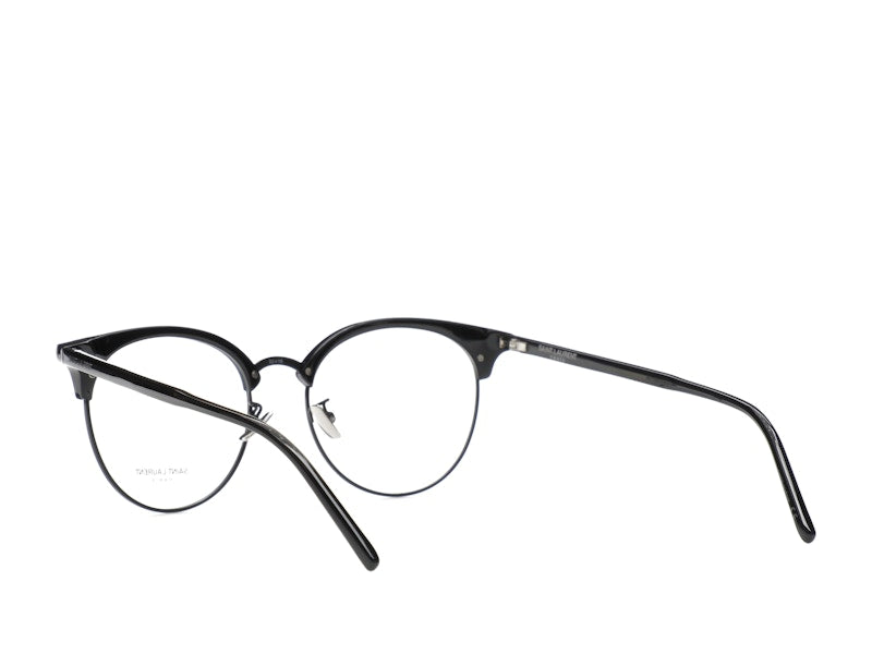 Saint Laurent Round-Frame Acetate Optical Frames Black Black Transparent (SL233F-30002729-001)