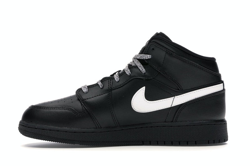 Jordan 1 Mid Black White Speckle (GS)