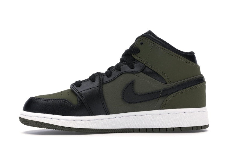 Jordan 1 Mid Olive Canvas Black (GS)