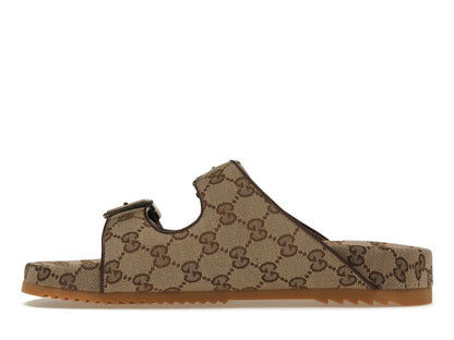 Gucci Strap Slide Sandal Beige Canvas