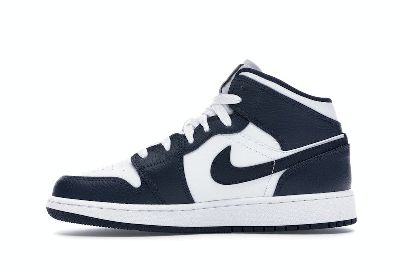 Jordan 1 Mid White Metallic Gold Obsidian (GS)